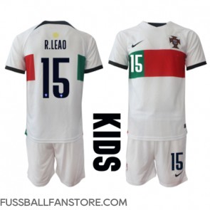 Portugal Rafael Leao #15 Replik Auswärtstrikot Kinder WM 2022 Kurzarm (+ Kurze Hosen)